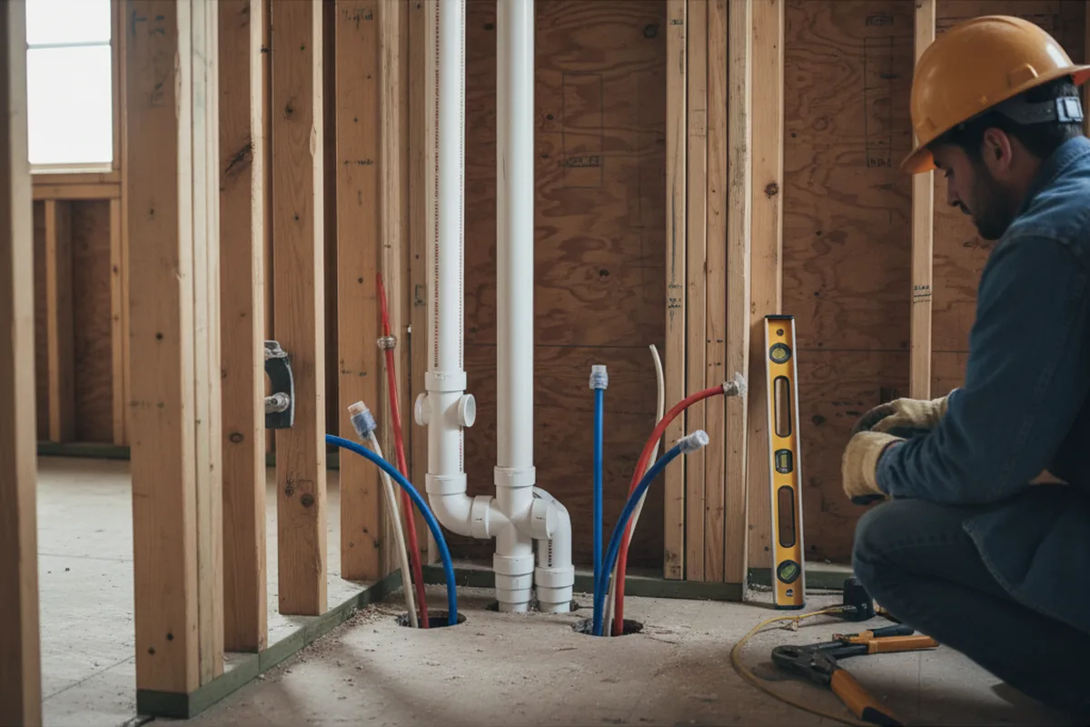 Drain and supply rough-in during Garbage Disposal Repair in Hot Springs Village